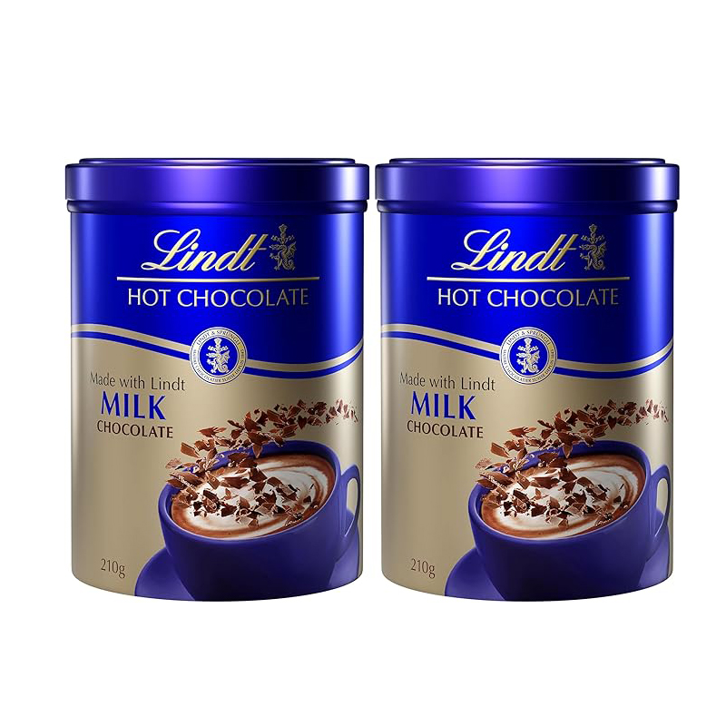81USafQVLyL._AC_SX679_ Lindt Hot Chocolate Milk Flakes Tin 210g (Pack of 2) - Image 1