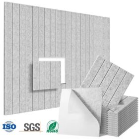 Polyester V-groove design square self-adhesive acoustic panel high-density acoustic panel
